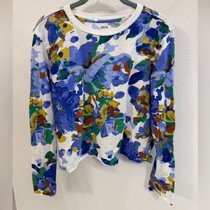 Anthropologie Maeve Multicolor Abstract Long Sleeve Top